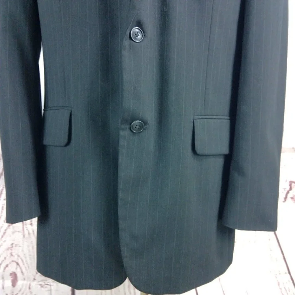 David Taylor Charcoal Striped Suit Blazer 42L